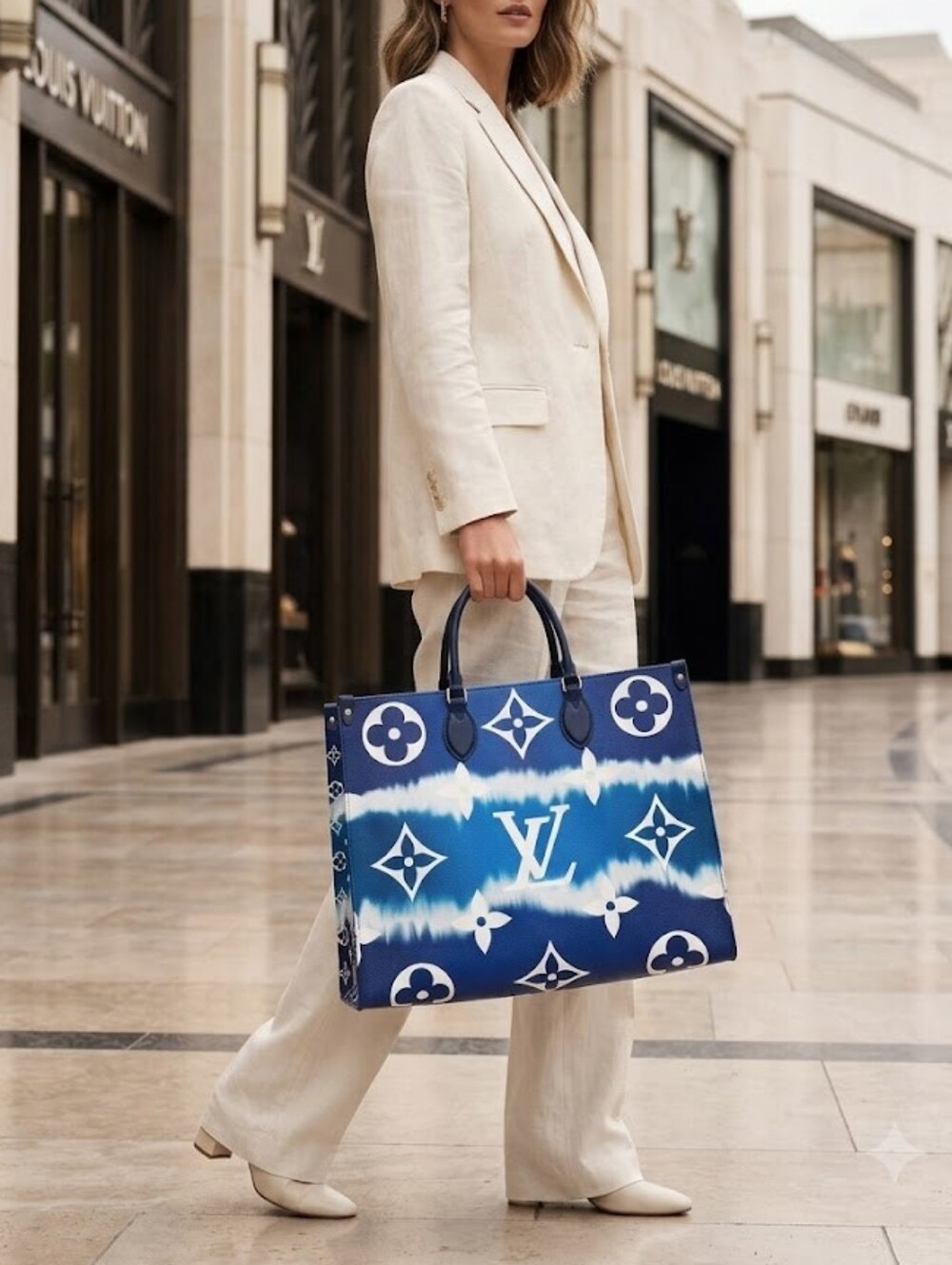Louis Vuitton Onthego GM Escale Bleu Limited Edition Tote Shoulder Bag - Picture 3 of 16